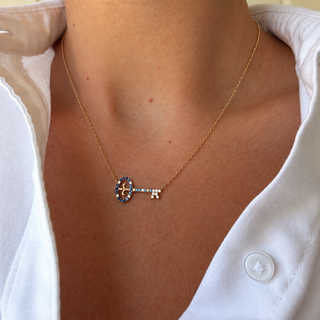Sapphire Ombre Key Necklace
