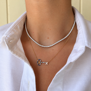 Sapphire Ombre Key Necklace
