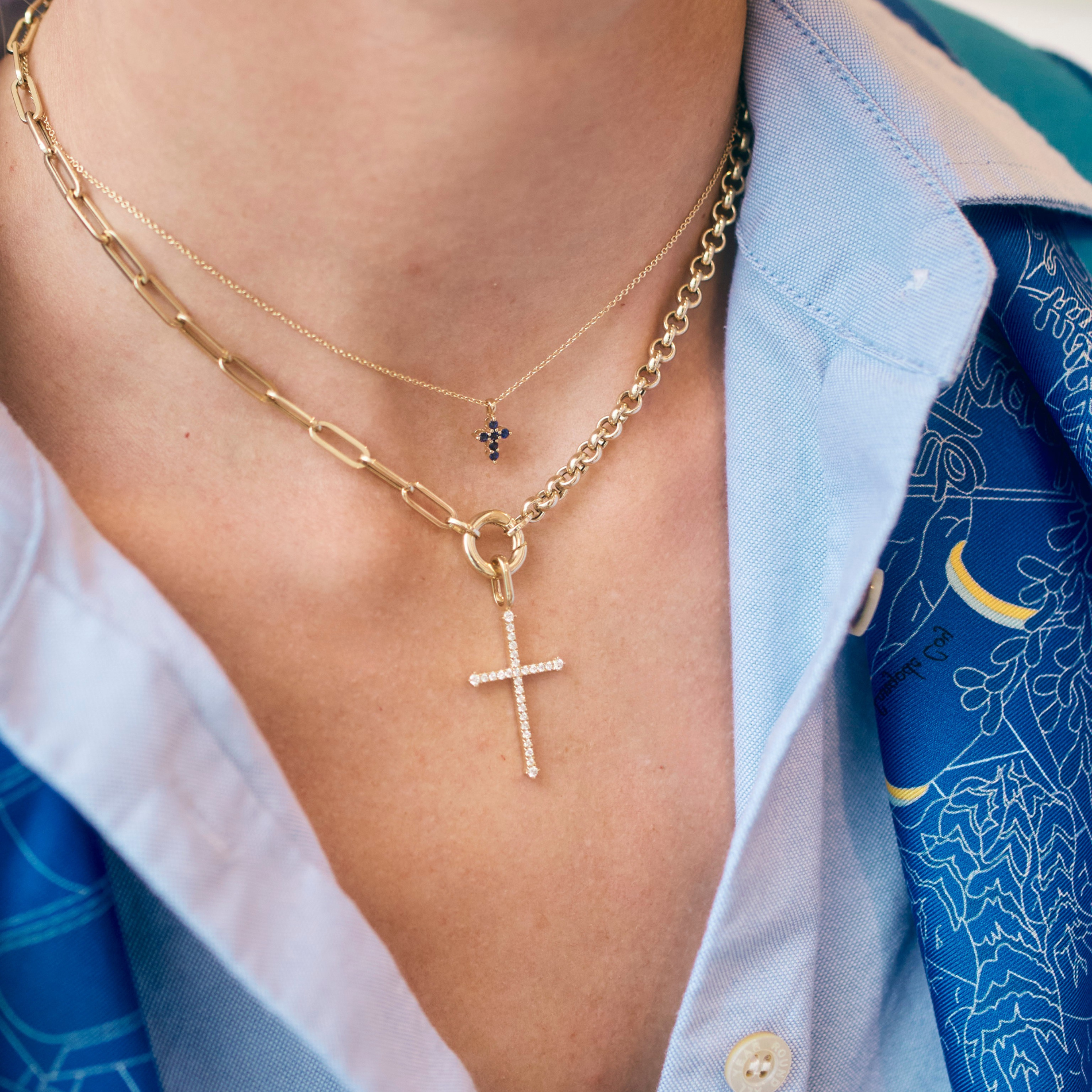 Gemstone Mini Cross Necklace – Lindsey Leigh Jewelry