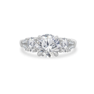 Seven Stone Ring With Round and Baguette Side Stones  Lindsey Leigh Jewelry.
