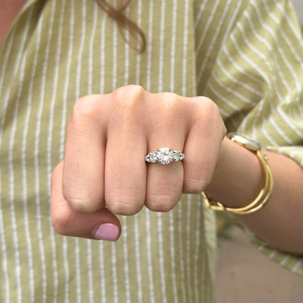 Seven Stone Ring With Round and Baguette Side Stones  Lindsey Leigh Jewelry.