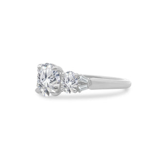 Seven Stone Ring With Round and Baguette Side Stones  Lindsey Leigh Jewelry.
