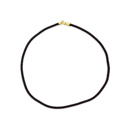Silk Rope Necklace Brown 2