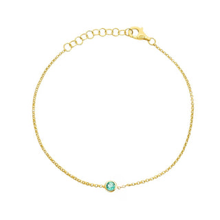 Single Emerald Bezel Bracelet Lightbox, Lindsey Leigh Jewelry   Houston, TX
