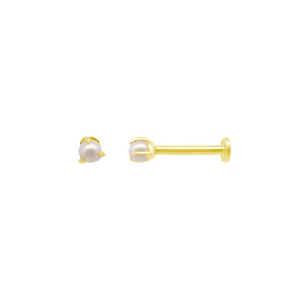 Single Pearl Flatback Stud