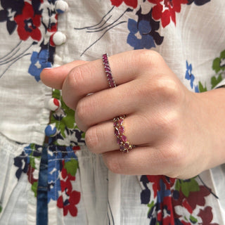Slanted Marquise Rhodolite Garnet Band  Lindsey Leigh Jewelry.
