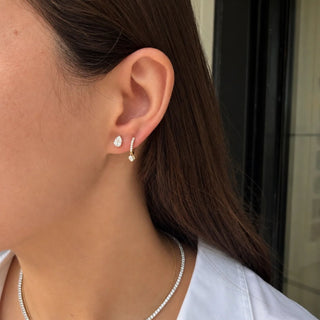 Small Lab Grown Pear Diamond Studs
