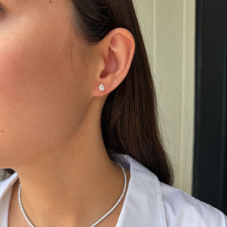 Small Lab Grown Pear Diamond Studs
