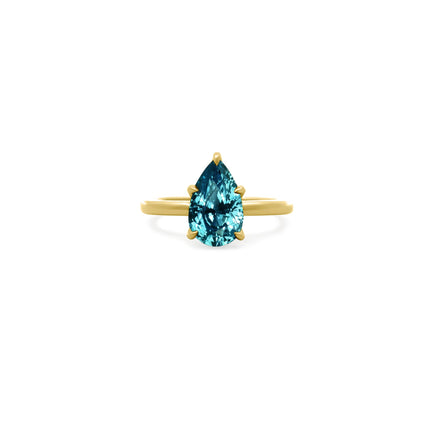 Solitaire Blue Diamond Pear With Hidden Diamond Halo