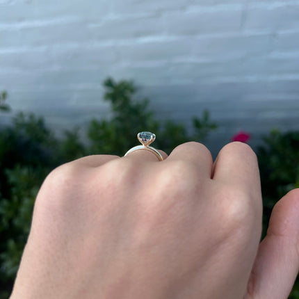 Solitaire Blue Diamond Pear With Hidden Diamond Halo Lifestyle 4
