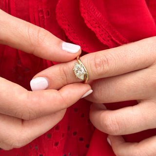Solitaire Marquise on Wavy Band  Lindsey Leigh Jewelry.
