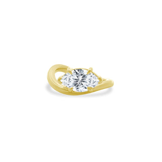 Solitaire Marquise on Wavy Band  Lindsey Leigh Jewelry.
