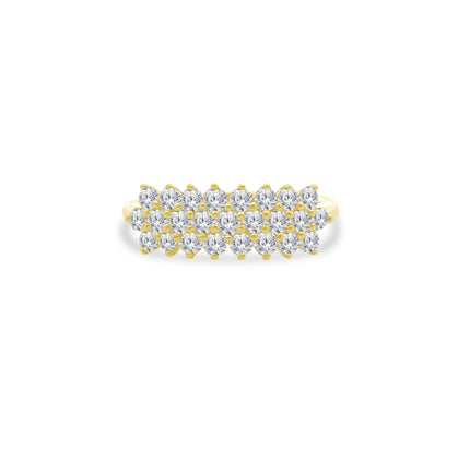 Three Row Round Diamond Ring  Lindsey Leigh Jewelry.