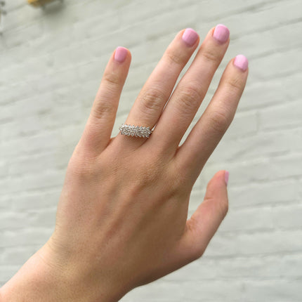 Three Row Round Diamond Ring  Lindsey Leigh Jewelry.