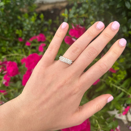 Three Row Round Diamond Ring  Lindsey Leigh Jewelry.