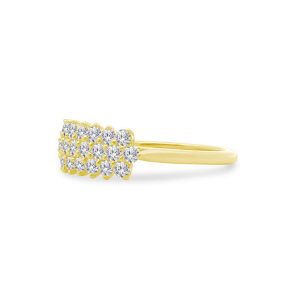 Three Row Round Diamond Ring  Lindsey Leigh Jewelry.