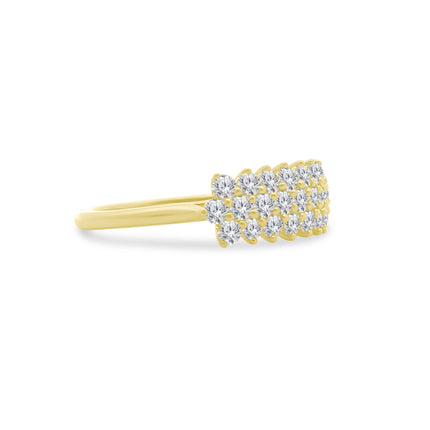 Three Row Round Diamond Ring  Lindsey Leigh Jewelry.