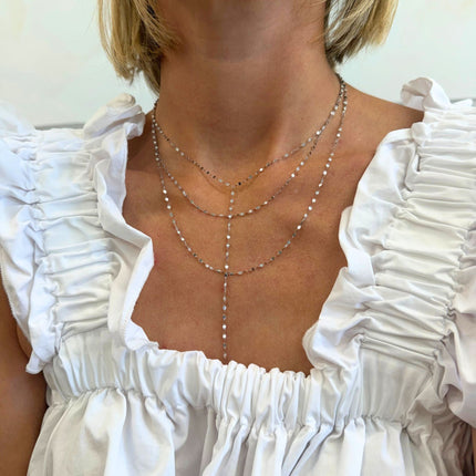 Triple Diamond Cut Lariat - Lindsey Leigh Jewelry, Houston, TX
