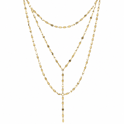 Triple Diamond Cut Lariat - Lindsey Leigh Jewelry, Houston, TX