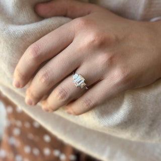 Triple Emerald Cut Diamond Ring Lifestyle 2
