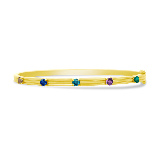 Triple Row Birthstone Station Bangle  Lindsey Leigh Jewelry.