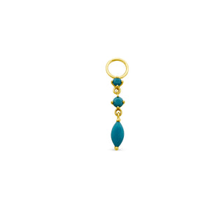 Turquoise Marquise Drop Charm
