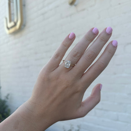 Two Tone Bezel Solitaire Radiant Lifestyle 4
