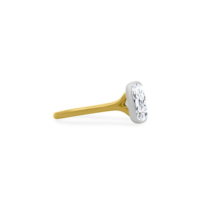 Two Tone Bezel Solitaire Radiant Side