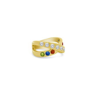 Diamond and Gemstone Cross Over Inlay Ring  Lindsey Leigh Jewelry.
