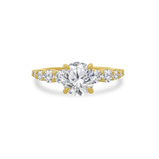Round Solitaire on Diamond Band
