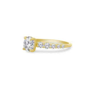 Round Solitaire on Diamond Band
