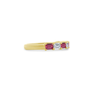 Chasing Diamond & Gemstone Emerald Cut Band  Lindsey Leigh Jewelry.
