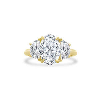 Oval Cut with Half Moon Cut Side Stones  Lindsey Leigh Jewelry.
