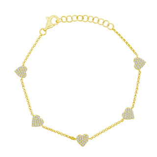 Diamond Heart Station Bracelet  Lindsey Leigh Jewelry.
