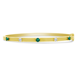 Triple Row Diamond & Gemstone Station Bangle  Lindsey Leigh Jewelry.
