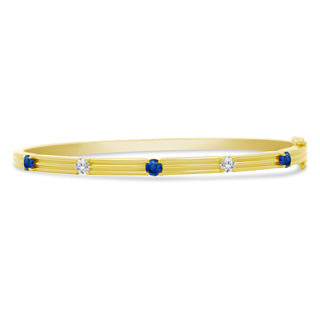 Triple Row Diamond & Gemstone Station Bangle  Lindsey Leigh Jewelry.
