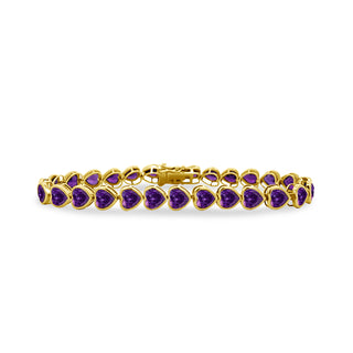 Bezel Set Heart Gemstone Tennis Bracelet  Lindsey Leigh Jewelry.
