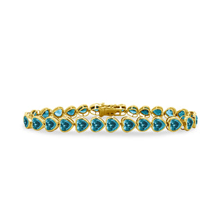 Bezel Set Heart Gemstone Tennis Bracelet  Lindsey Leigh Jewelry.
