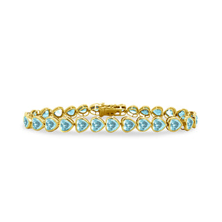 Bezel Set Heart Gemstone Tennis Bracelet
