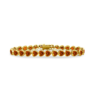 Bezel Set Heart Gemstone Tennis Bracelet  Lindsey Leigh Jewelry.
