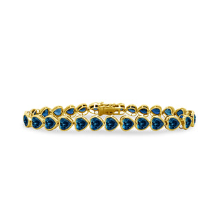 Bezel Set Heart Gemstone Tennis Bracelet  Lindsey Leigh Jewelry.
