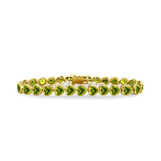 Bezel Set Heart Gemstone Tennis Bracelet  Lindsey Leigh Jewelry.
