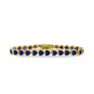 Bezel Set Heart Gemstone Tennis Bracelet  Lindsey Leigh Jewelry.
