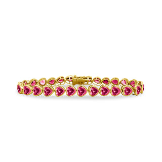 Bezel Set Heart Gemstone Tennis Bracelet  Lindsey Leigh Jewelry.
