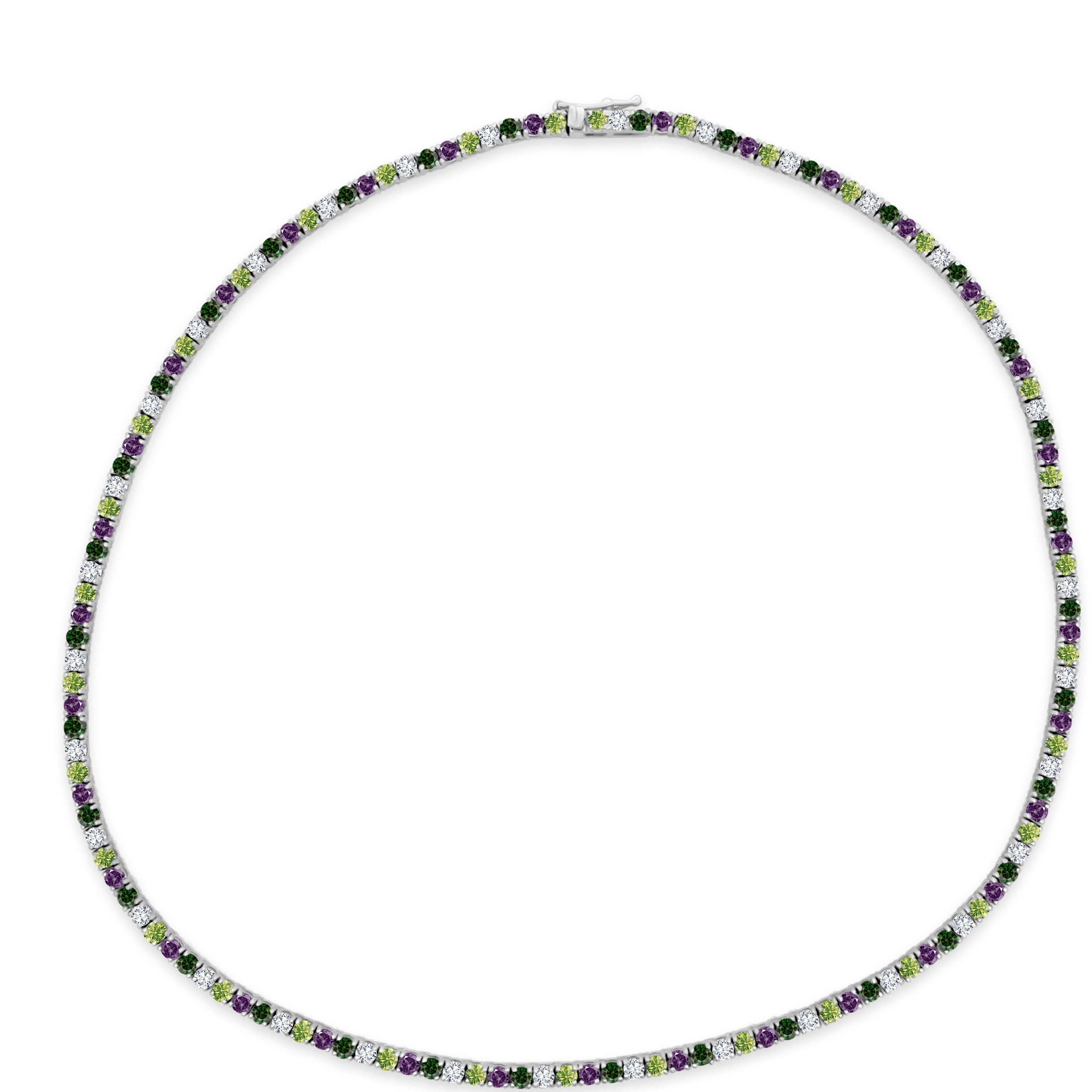 Alternating Gemstone & Diamond Tennis Necklace – Lindsey Leigh Jewelry