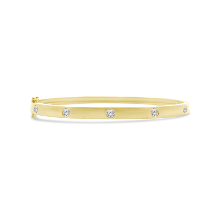 Diamond Inlay Hinge Bangle