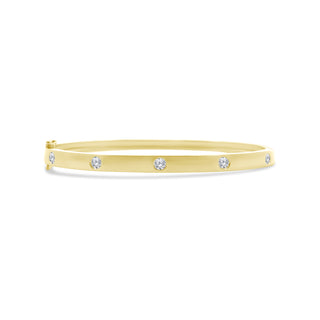 Diamond Inlay Hinge Bangle
