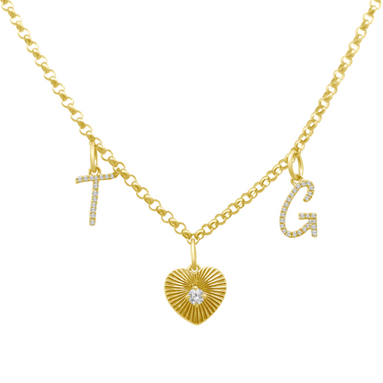Diamond Initial & Charm Necklace  Lindsey Leigh Jewelry.