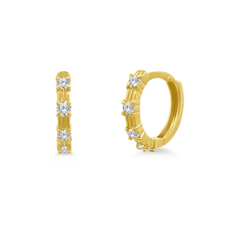 Triple Row Diamond Station Huggies  Lindsey Leigh Jewelry.
