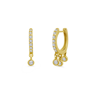 Diamond Bezel Dangle Huggie  Lindsey Leigh Jewelry.
